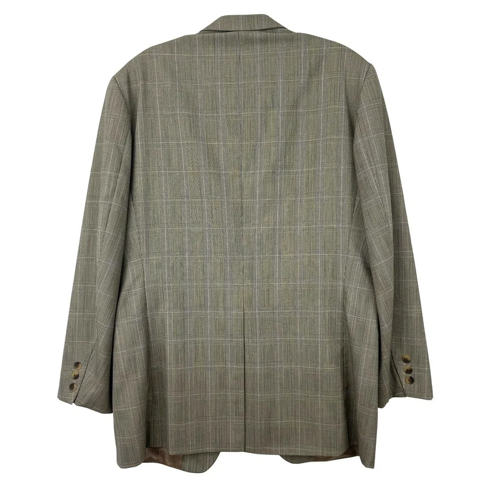 Vintage Chaps Ralph Lauren Blazer Size 42 Tall Wool Plaid Sport Coat Suit Jacket